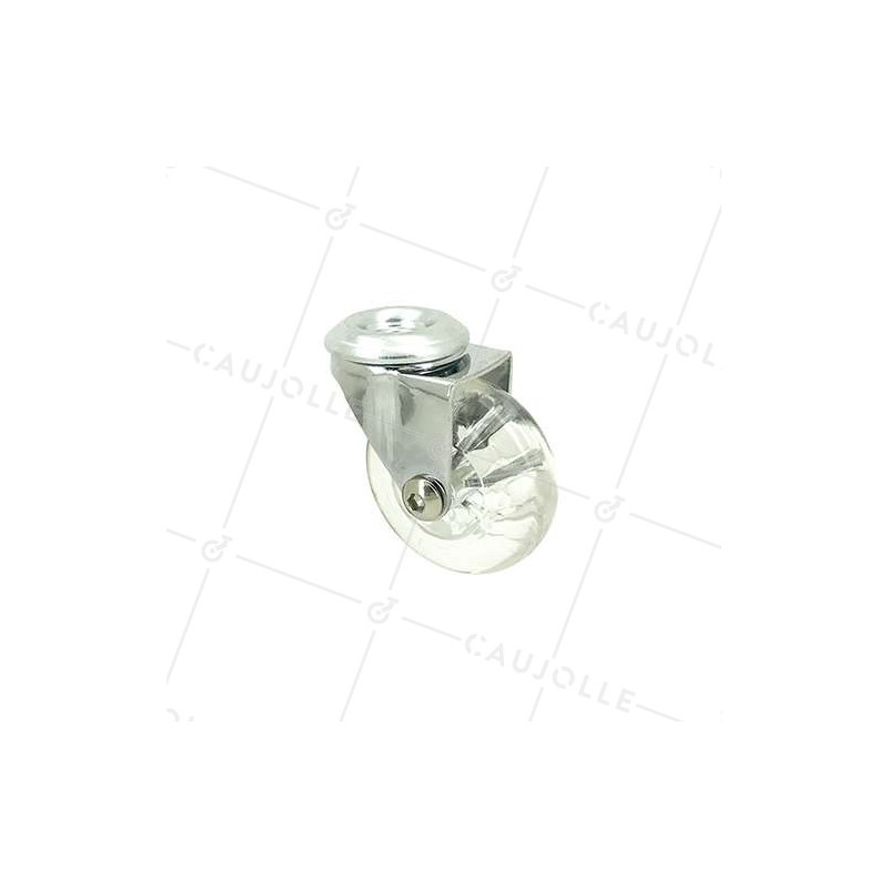 Rotante DISEÑO PIVOTANTE A Orificio de fijación TRANSPARENTE FLEXIBLE DIÁMETRO 50 MM CARGA 40KG A FIJACIÓN DE 10 MM - S140TR 50O