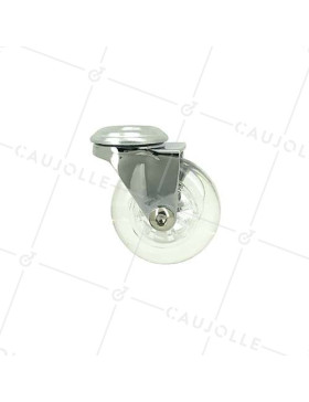 Rotante DISEÑO PIVOTANTE A Orificio de fijación TRANSPARENTE FLEXIBLE DIÁMETRO 50 MM CARGA 40KG A FIJACIÓN DE 10 MM - S140TR 50O