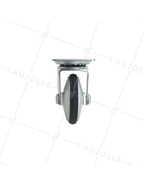 ROULETTE DESIGN EN ALUMINIUM GRIS DIAMÈTRE 50 MM CHARGE 25 KG - METALSTYL 50P