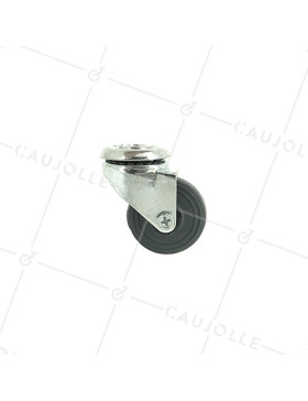 RUEDA CON AGUJERO PASANTE PARA MUEBLE DE POLIPROPILENO CON DIÁMETRO DE 35 MM Y CARGA DE 15 KG - S20PP35 