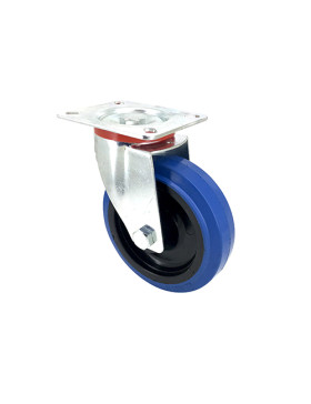 RUEDA INDUSTRIAL ELÁSTICA QUE NO MANCHA PARA MALETAS CON UN DIÁMETRO DE 125 MM CARGA 120 KG - S2NS125BLEUE