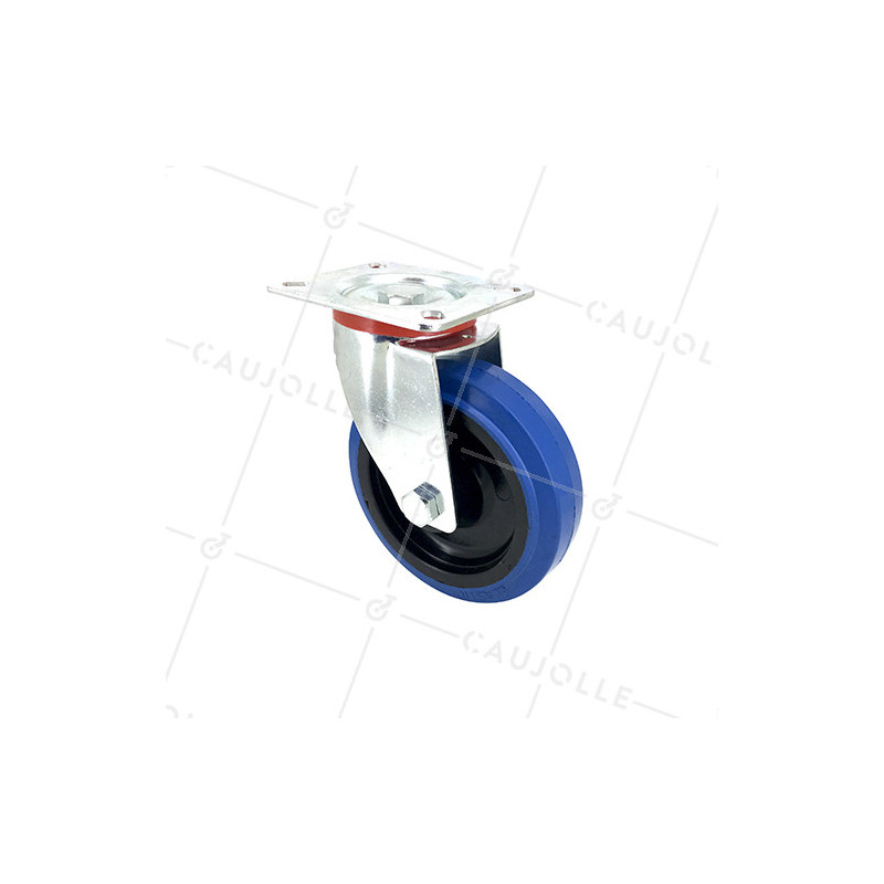 RUEDA INDUSTRIAL ELÁSTICA QUE NO MANCHA PARA MALETAS CON UN DIÁMETRO DE 125 MM CARGA 120 KG - S2NS125BLEUE