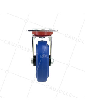 RUEDA INDUSTRIAL ELÁSTICA QUE NO MANCHA PARA MALETAS CON UN DIÁMETRO DE 125 MM CARGA 120 KG - S2NS125BLEUE