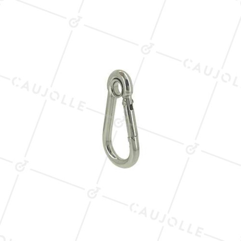 MOSQUETÓN BORNE DE ACERO INOXIDABLE MARINO 316 CON OJAL DE 6 MM LONGITUD DE 60 MM CARGA 130 KG • Caujolle