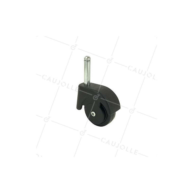 RUEDA PARA MUEBLES NEGRA GIRATORIA CON VÁSTAGO LISO DE 50 MM DE DIÁMETRO Y CARGA DE 40 KG - S47TL