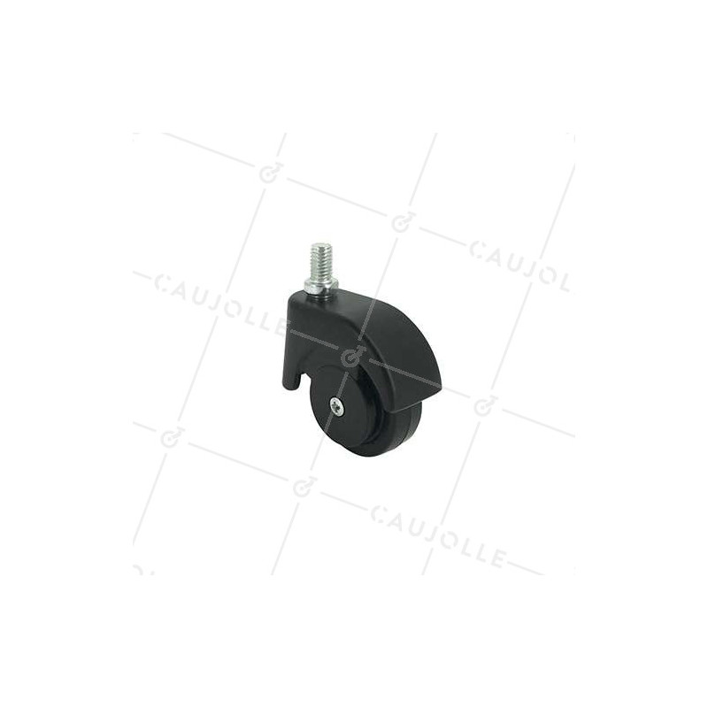 RUEDA PARA MUEBLES NEGRA GIRATORIA CON VÁSTAGO ROSCADO DE 50 MM DE DIÁMETRO Y CARGA DE 40 KG - S47TF