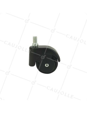RUEDA PARA MUEBLES NEGRA GIRATORIA CON VÁSTAGO ROSCADO DE 50 MM DE DIÁMETRO Y CARGA DE 40 KG - S47TF