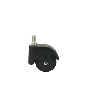 RUEDA PARA MUEBLES NEGRA GIRATORIA CON VÁSTAGO ROSCADO DE 50 MM DE DIÁMETRO Y CARGA DE 40 KG - S47TF