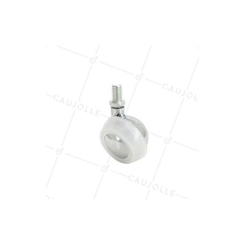 RUEDA DE MOBILIARIO GIRATORIA CON VARILLA ROSCADA DE 10 MM, 45 MM DE DIÁMETRO Y CARGA DE 20 KG - S44 45TF10