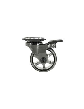 Rotante DISEÑO CON FRENOS EN ALUMINIO NEGRO BRILLANTE DIÁMETRO 50 MM CARGA 30KG - BLACKNICKEL 50PAF