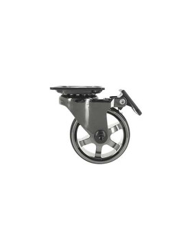 Rotante DISEÑO CON FRENOS EN ALUMINIO NEGRO BRILLANTE DIÁMETRO 50 MM CARGA 30KG - BLACKNICKEL 50PAF