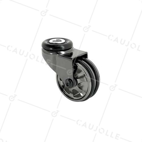 Rotante DISEÑO A Orificio de fijación EN ALUMINIO NEGRO BRILLANTE DIÁMETRO 50 MM CARGA 30KG A FIJACIÓN DE 10 MM - BLACKNICKEL 50O • Caujolle