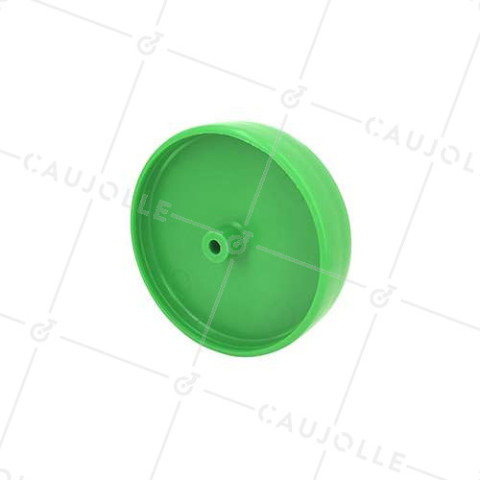 RUEDA VERDE DE POLIPROPILENO, DIÁMETRO DE 140 MM, CARGA DE 20 KG, EJE DE 8 MM  • Caujolle