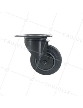 Rotante NEGRA DE MANIPULACIÓN GIRATORIA DE CAUCHO DIÁMETRO 100 MM CARGA 100 KG - S2C 100N