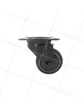 RUEDA NEGRA DE MANIPULACIÓN, GIRATORIA, DE CAUCHO, DIÁMETRO DE 80 MM, CAPACIDAD DE CARGA DE 65 KG - S2C 80N
