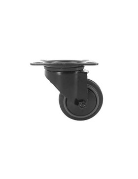 RUEDA NEGRA DE MANIPULACIÓN, GIRATORIA, DE CAUCHO, DIÁMETRO DE 80 MM, CAPACIDAD DE CARGA DE 65 KG - S2C 80N