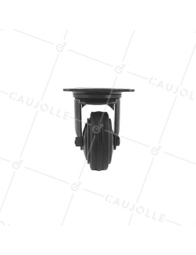 RUEDA NEGRA DE MANIPULACIÓN, GIRATORIA, DE CAUCHO, DIÁMETRO DE 80 MM, CAPACIDAD DE CARGA DE 65 KG - S2C 80N