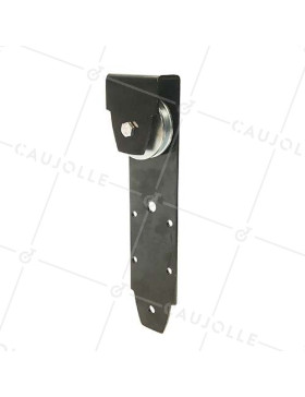 MONTURA PARA PORTAL SUSPENDIDO NEGRO CON CANAL CUADRADO DIÁMETRO DE 80 MM PARA RAÍL DE 10 MM CARGA 300 KG • Caujolle
