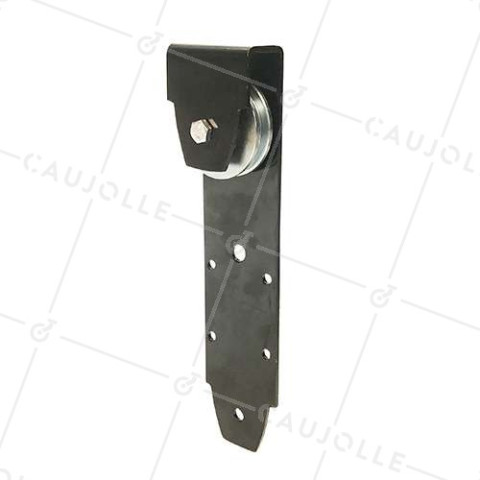 MONTURA PARA PORTAL SUSPENDIDO NEGRO CON CANAL CUADRADO DIÁMETRO DE 80 MM PARA RAÍL DE 10 MM CARGA 300 KG • Caujolle