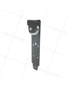 MONTURA PARA PORTAL SUSPENDIDO NEGRO CON CANAL CUADRADO DIÁMETRO DE 60 MM PARA RAÍL DE 10 MM CARGA 250 KG • Caujolle