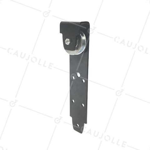 MONTURA PARA PORTAL SUSPENDIDO NEGRO CON CANAL CUADRADO DIÁMETRO DE 60 MM PARA RAÍL DE 10 MM CARGA 250 KG • Caujolle