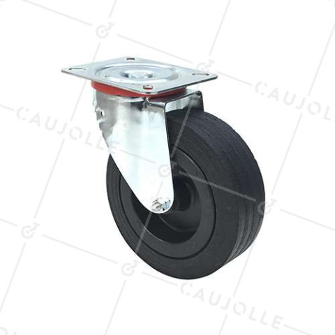 RUEDA GIRATORIA CON GRAN NEUMÁTICO DE CAUCHO DURO, 260 MM DE DIAMETRO Y 300 KG DE CARGA - S20-1 2650 • Caujolle