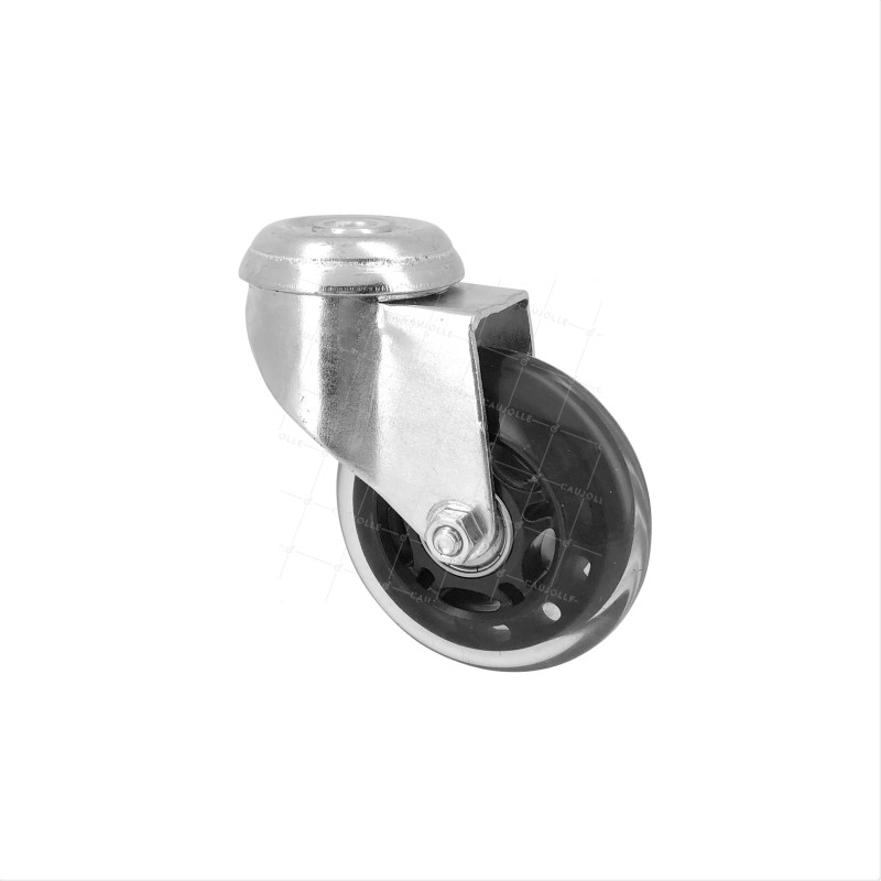 RUEDA TRANSPARENTE CON AGUJERO PASANTE Y COJINETE DE BOLAS CON UN DIÁMETRO DE 72 MM CARGA 40 KG - ROLL72 O