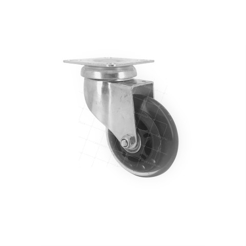 RUEDA TRANSPARENTE CON PLACA Y COJINETE DE BOLAS CON UN DIÁMETRO DE 72 MM CARGA 40 KG - ROLL 72P • Caujolle