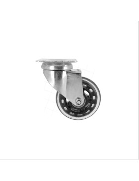 RUEDA TRANSPARENTE CON PLACA Y COJINETE DE BOLAS CON UN DIÁMETRO DE 72 MM CARGA 40 KG - ROLL 72P