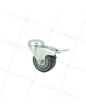 Roulette de collectivité caoutchouc S15.O 50 à frein • Caujolle