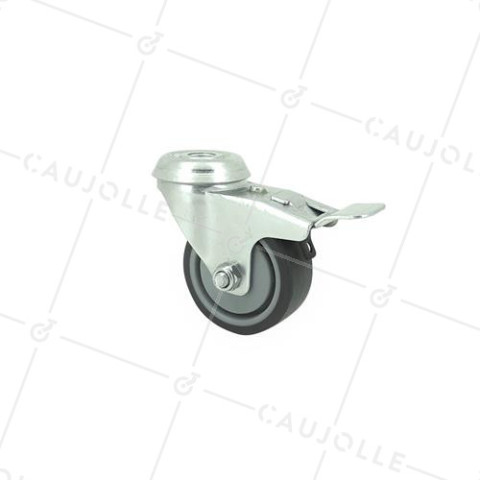 Roulette de collectivité caoutchouc S15.O 50 à frein • Caujolle