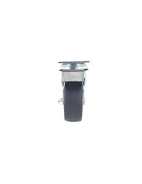RUEDA PARA COLECTIVIDADES GIRATORIA CON PLACA CON FRENO DIÁMETRO 80 MM CARGA 60 KG - S15P 80BL