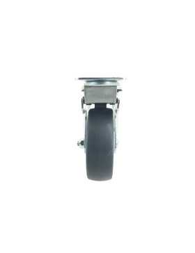 RUEDA PARA COLECTIVIDADES GIRATORIA CON PLACA CON FRENO DIÁMETRO 125 MM CARGA 80 KG - S15P 100BL
