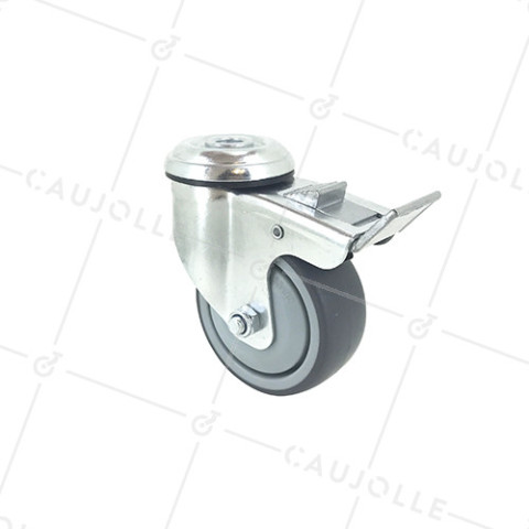 ROULETTE DE MANUTENTION PIVOTANTE À FREIN À OEIL S15 DIAMÈTRE 80MM • Caujolle