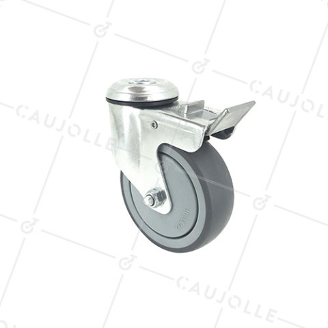 ROULETTE DE MANUTENTION PIVOTANTE À FREIN À OEIL S15 DIAMÈTRE 100MM • Caujolle