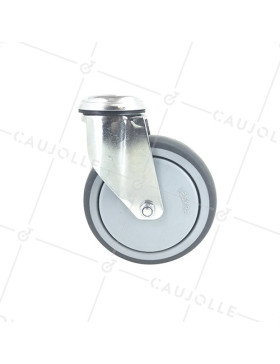 Rotante PIVOTANTE A Orificio de fijación DE CAUCHO SUAVE ANTI- DESGASTE Y NO MANCHANTE DIÁMETRO 125 MM CARGA 150 KG A FIJACIÓN D