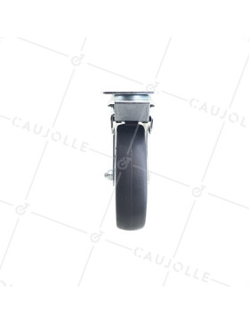 RUEDA PARA COLECTIVIDADES GIRATORIA CON PLACA CON FRENO DIÁMETRO 125 MM CARGA 90 KG - S15P 125BL