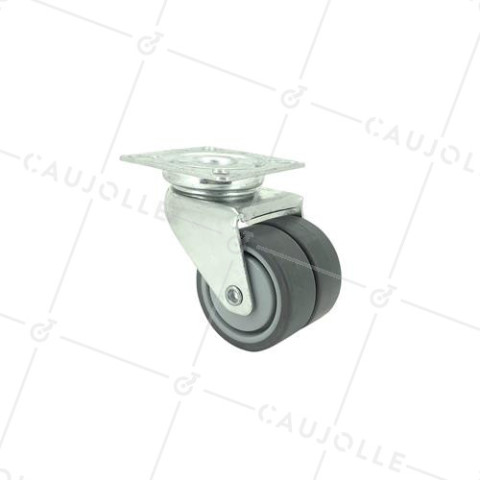 RUEDA GIRATORIA FACILITADA DE CAUCHO CON UN DIÁMETRO DE 50 MM CARGA 40 KG - S13P 50 • Caujolle