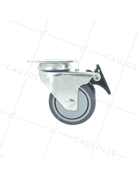RUEDA GIRATORIA FACILITADA CON FRENO Y DOBLE RUEDA CON UN DIÁMETRO DE 75 MM CARGA 100 KG - S13.P 75BL