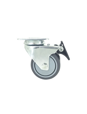 RUEDA GIRATORIA FACILITADA CON FRENO Y DOBLE RUEDA CON UN DIÁMETRO DE 75 MM CARGA 100 KG - S13.P 75BL