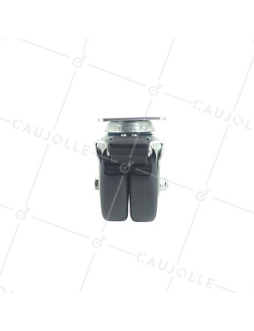 RUEDA GIRATORIA FACILITADA CON FRENO Y DOBLE RUEDA CON UN DIÁMETRO DE 75 MM CARGA 100 KG - S13.P 75BL