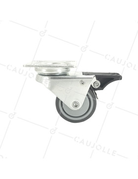 RUEDA GIRATORIA FACILITADA CON DOBLE RUEDA DE CAUCHO CON UN DIÁMETRO DE 50 MM CARGA 40 KG - S13P50BL