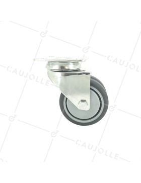 RUEDA GIRATORIA FACILITADA CON DOBLE RUEDA DE CAUCHO CON UN DIÁMETRO DE 75 MM CARGA 100 KG - S13.P75