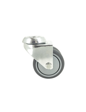 RUEDA GIRATORIA FACILITADA CON DOBLE RUEDA CON UN DIÁMETRO DE 75 MM CARGA 100 KG SUJECIÓN DE 10 MM - S13.O 75