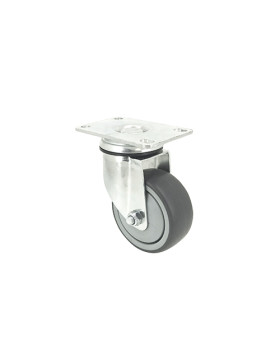 RUEDA PARA COLECTIVIDADES GIRATORIA CON PLACA DIÁMETRO 80 MM CARGA 60 KG - S15P 80