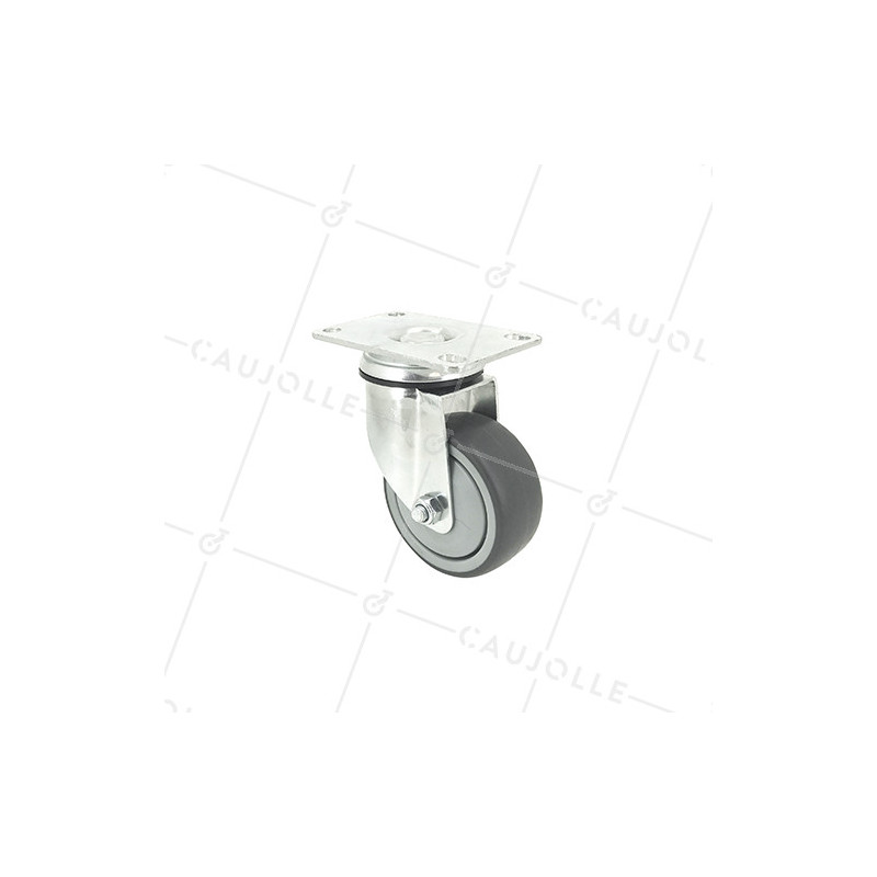 RUEDA PARA COLECTIVIDADES GIRATORIA CON PLACA DIÁMETRO 80 MM CARGA 60 KG - S15P 80