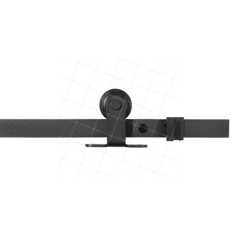 KIT COMPLET A GALANDAGE POUR PORTE COULISSANTE SUSPENDUE AVEC FIXATION DISCRETE LONGUEUR 2 M CHARGE 100KG - KIT BLACK SLIDE UP 70 MM • Caujolle