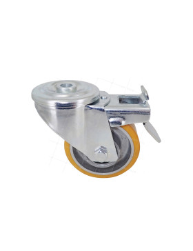 Rotante POLIURETANO INDUSTRIAL DIÁMETRO 80 MM CARGA 120 KG EJE 12 MM BOLAS DE FRENOS - S06AR 80 AF