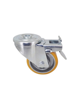 Rotante POLIURETANO INDUSTRIAL DIÁMETRO 80 MM CARGA 120 KG EJE 12 MM BOLAS DE FRENOS - S06AR 80 AF