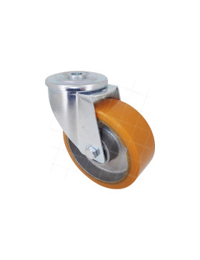 Rotante POLIURETANO INDUSTRIAL DIÁMETRO 100 MM CARGA 120 KG EJE 12 MM BOLAS - S06AR 100 • Caujolle